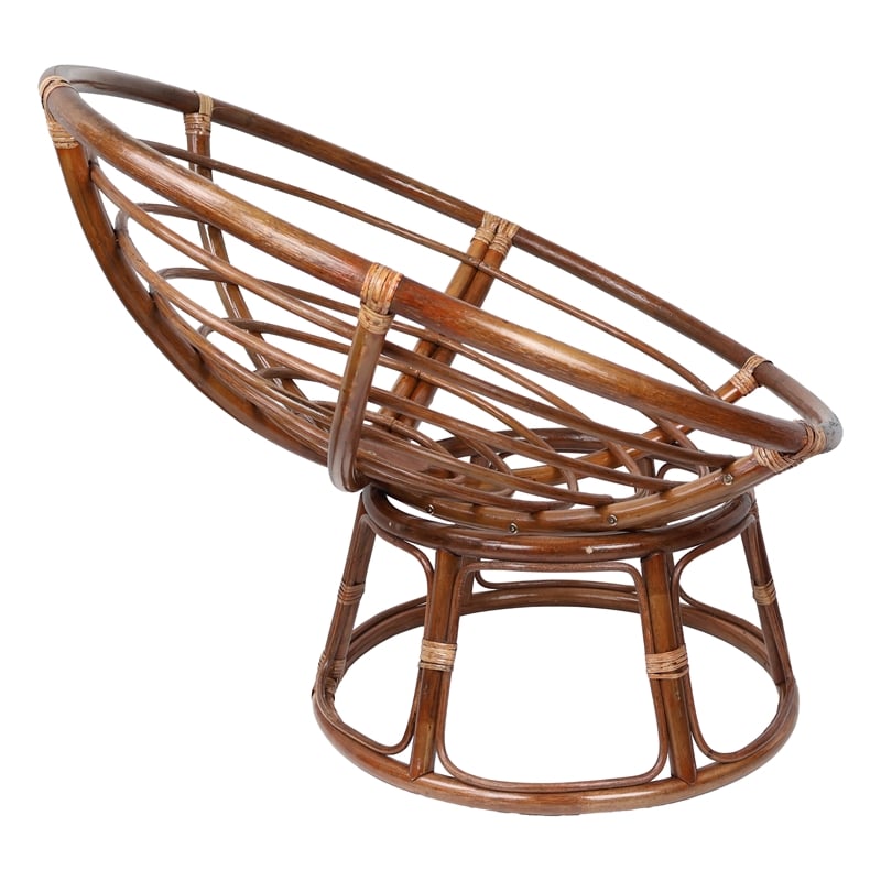 Bali 42-inch Modern Wicker / Rattan Brown Rattan Papasan Chair Replacement Frame