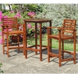 Highland 3-Piece Acacia Bar-Height Bistro Set