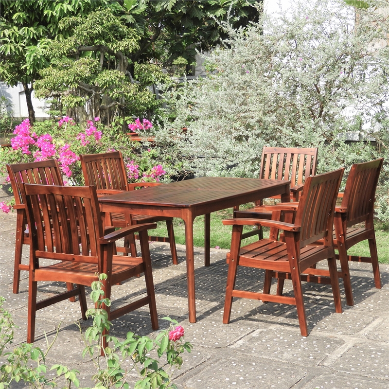 Highland 7-Piece Acacia Patio Dining Set