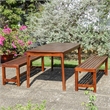 Highland Acacia 3-Piece Bench Patio Dining Set