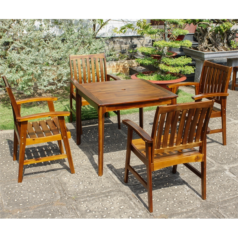 Highland Acacia 5-Piece Patio Dining Set