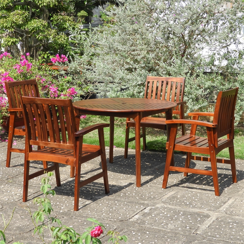 Highland Acacia 5-Piece Patio Dining Set