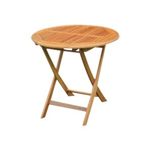 International Caravan Balau 28&quot Wood Round Folding Patio Table