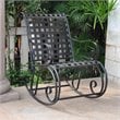 International Caravan Mandalay High Back Iron Patio Rocker in Black
