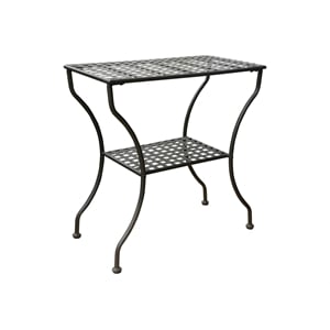 International Caravan Mandalay Iron Patio Wall Table in Antique Black
