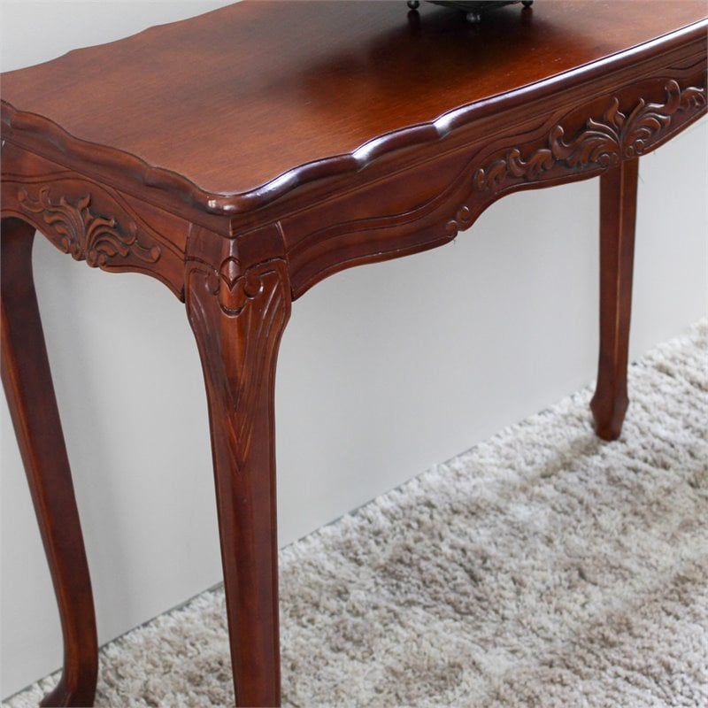 International Caravan Windsor Console Table in Walnut Stain