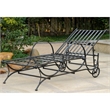 International Caravan Mandalay Iron Patio Chaise Lounge in Black