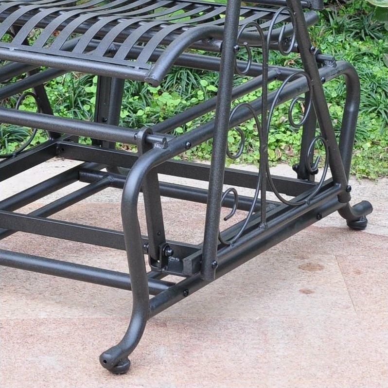 International Caravan Mandalay Single Iron Patio Glider in Black