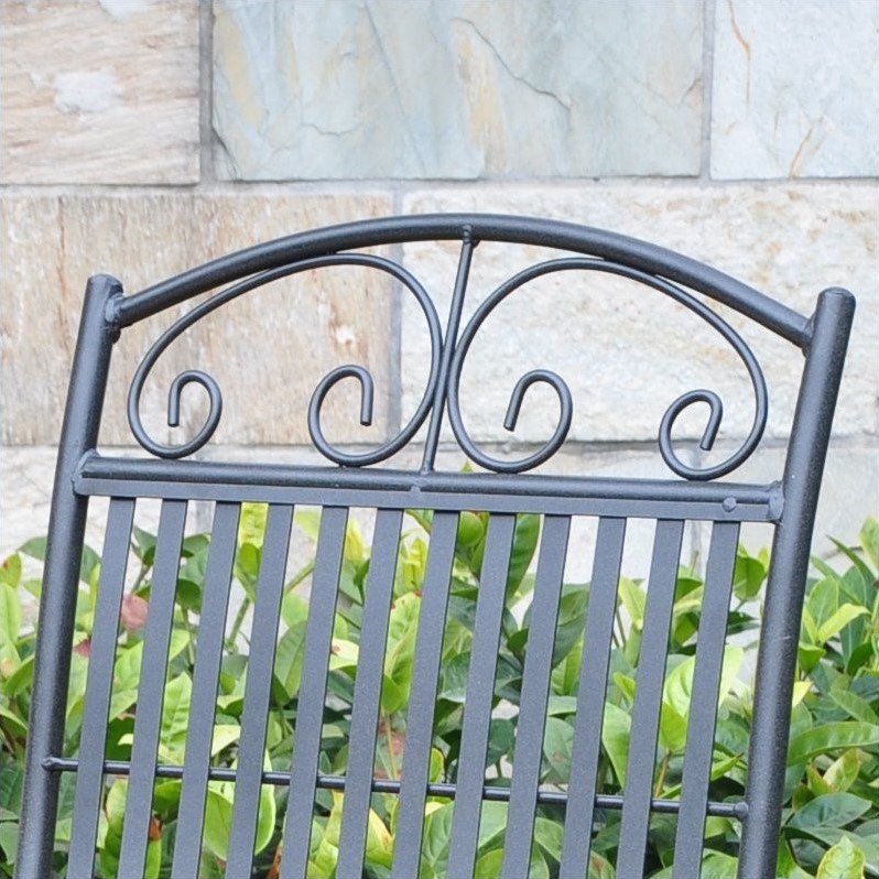 International Caravan Mandalay Single Iron Patio Glider in Black