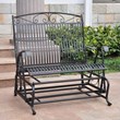International Caravan Tropico Iron Patio Glider Loveseat in Black