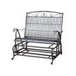 International Caravan Tropico Iron Patio Glider Loveseat in Black