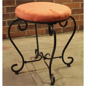 International Caravan Cambridge Round Vanity Stool in Terra Cotta
