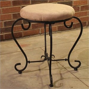 international caravan cambridge round vanity stool in java