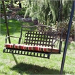 International Caravan Mandalay Iron Patio Porch Swing in Antique Black