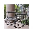 International Caravan Tropico Iron Patio Porch Rocker in Black