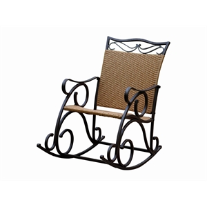 International Caravan Valencia Resin Patio Rocker in Honey Pecan