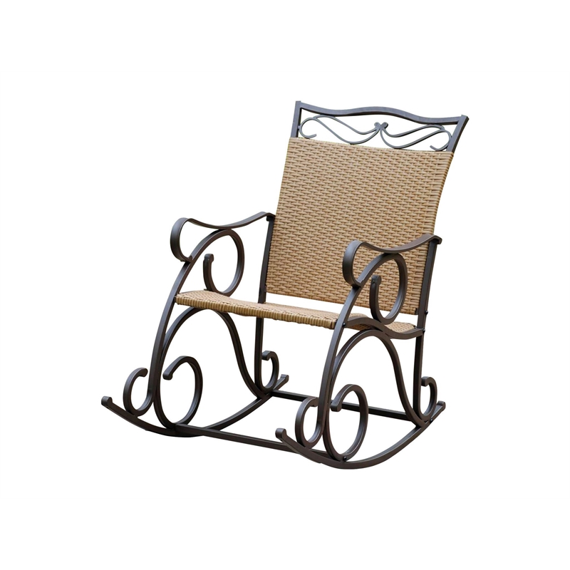 International Caravan Valencia Resin Patio Rocker in Honey Pecan