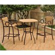 International Caravan Valencia 3 Piece Patio Pub Set in Honey Pecan