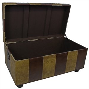 Faux Leather Bench Trunk in Mix Pattern
