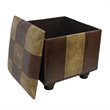 International Caravan Carmel Faux Leather Ottoman Trunk in Mix Pattern