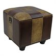 International Caravan Carmel Faux Leather Ottoman Trunk in Mix Pattern