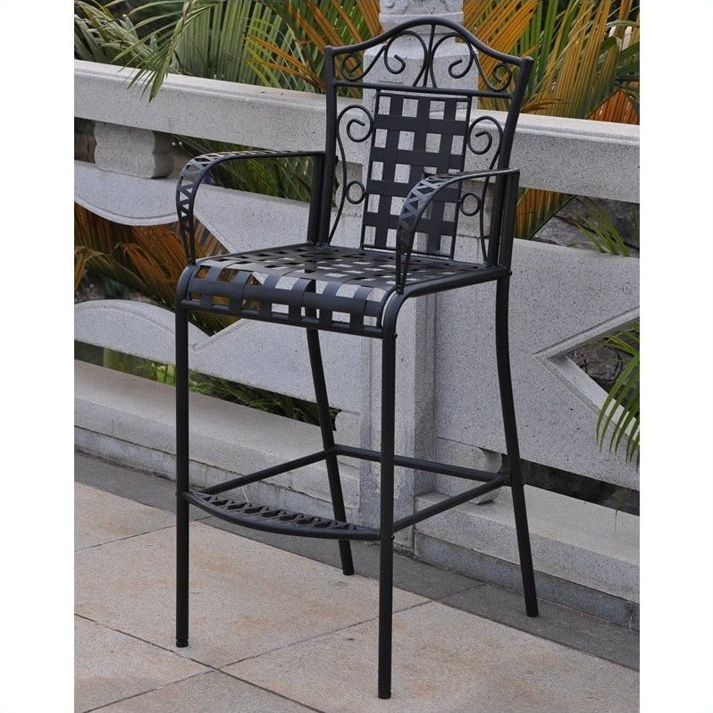 International Caravan Set of 2 Mandalay Iron Bar Height Chair International Caravan Set of 2 Mandalay Iron Bar Height Chair