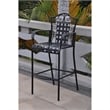 International Caravan Mandalay 3 Piece Iron Patio Pub Set in Black