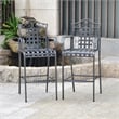International Caravan Mandalay 3 Piece Iron Patio Pub Set in Black