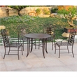 International Caravan Mandalay 5 Piece Iron Patio Dining Set in Black