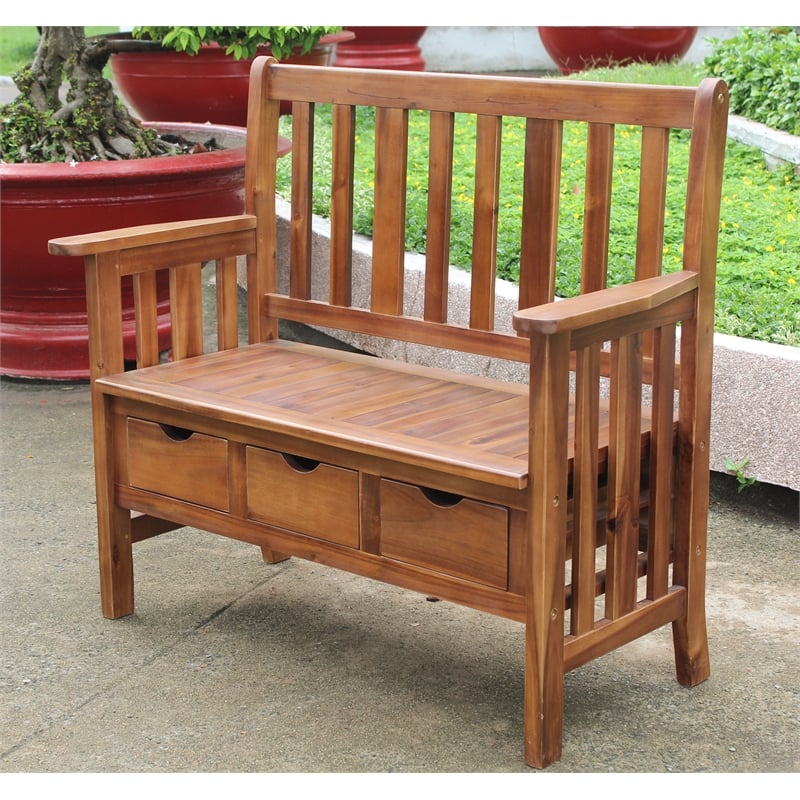 Highland Acacia Slatted Bench