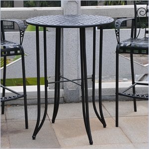 International Caravan Mandalay Iron Patio Pub Table in Antique Black