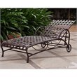 International Caravan Santa Fe Iron Patio Chaise Lounge in Matte Brown