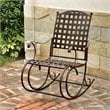 International Caravan Santa Fe Iron High-Back Patio Rocker in Brown