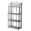 International Caravan Santa Fe 4 Tier Iron Bakers Rack in Matte Brown