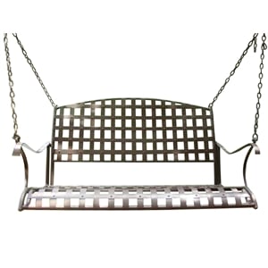 International Caravan Santa Fe Iron Hanging Patio Porch Swing in Brown