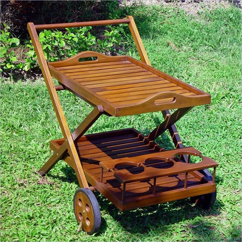 International Caravan Acacia Patio Tea Trolley    VF 4122