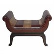 International Caravan Carmel Faux Leather Vanity Stool in Mix Pattern