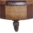 International Caravan Carmel Faux Leather Ottoman in Mix Pattern