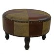 International Caravan Carmel Faux Leather Ottoman Stool in Mix Pattern