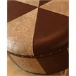 International Caravan Carmel Faux Leather Ottoman in Mix Pattern