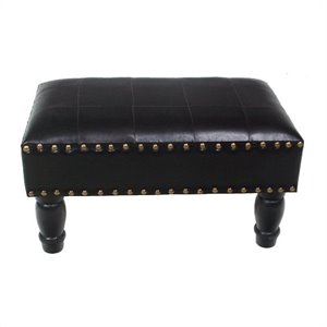 Faux Leather Indoor Stool in Chocolate