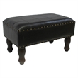 International Caravan Carmel Faux Leather Indoor Stool in Mix Pattern