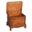 International Caravan Windsor Storage Vanity Stool in Walnut Stain