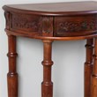 International Caravan Windsor Half Moon Console Table in Walnut Stain