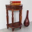 International Caravan Windsor Half Moon Console Table in Walnut Stain