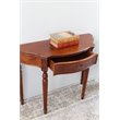 International Caravan Windsor Half Moon Console Table in Walnut Stain