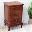 International Caravan Windsor 3 Drawer End Table in Walnut Stain