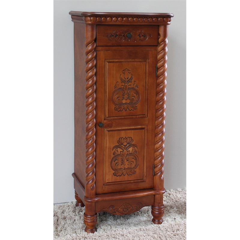 International Caravan Windsor Tall Door Accent Chest in Walnut Stain