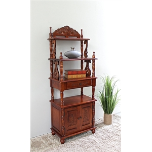 International Caravan Windsor 4 Shelf Accent Bookcase in Walnut Stain