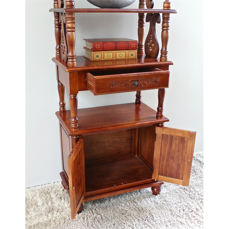 International Caravan Windsor 4 Shelf Accent Bookcase in Walnut Stain
